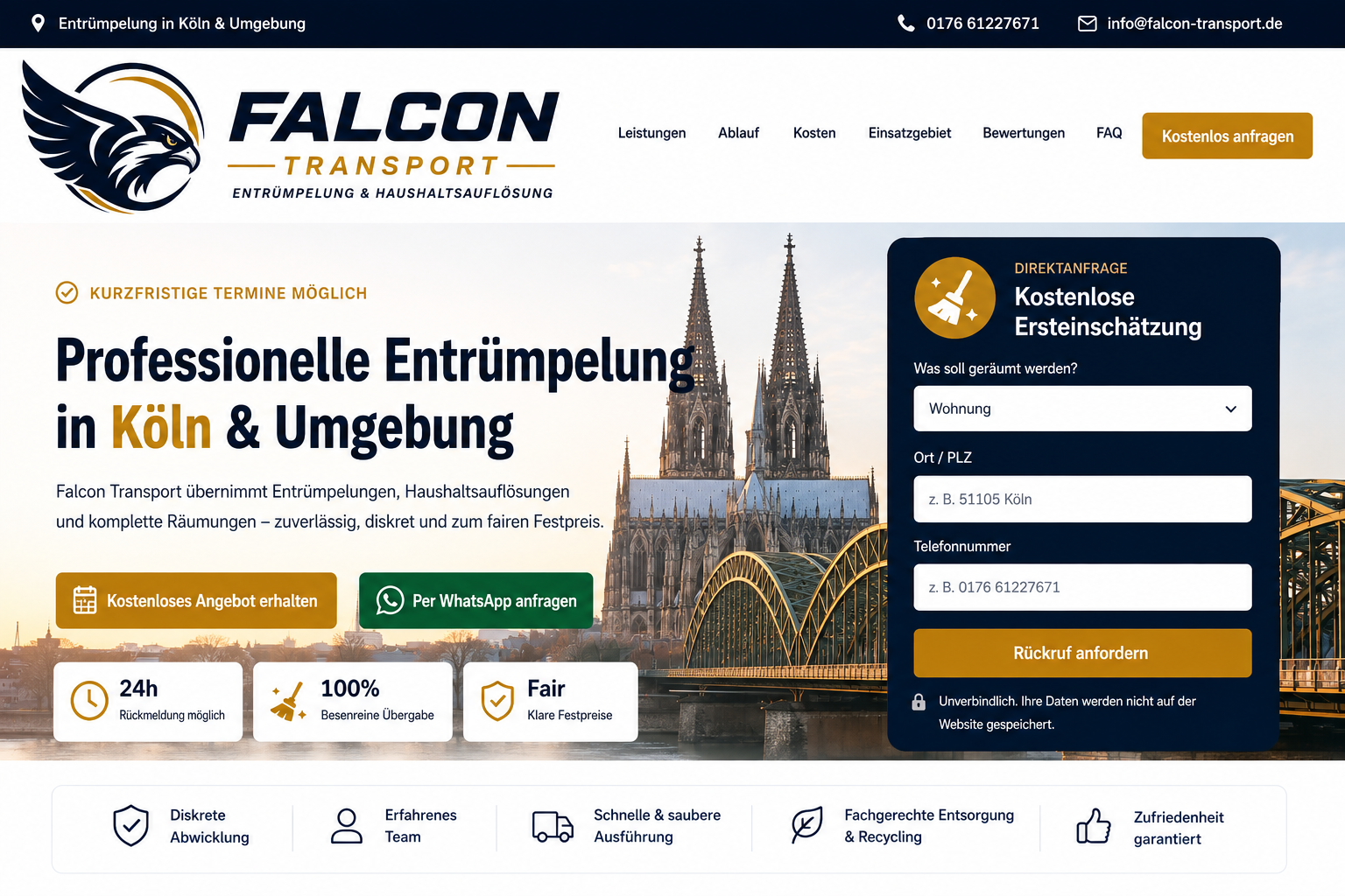 Falcon Transport – professionelle Entrümpelung in Köln und Umgebung